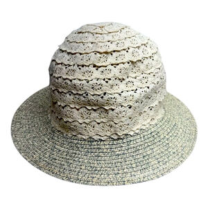 NWT Galliano Sorbatti Made In Italy Cotton Lace Paper Adjustable Hat